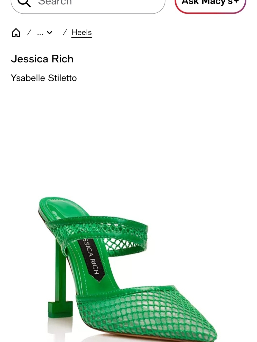 Jessica Rich EU 35/US 5 Green Mesh Stiletto Heels New In Box, Never Used Ever.